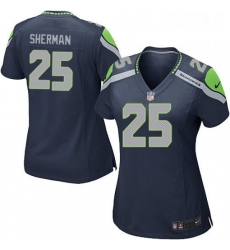 Womens Nike Seattle Seahawks 25 Richard Sherman Game Steel Blue Team Color NFL Jersey Womens Nike Seattle Seahawks 25 Richard Sherman Game Steel Blue Team Color NFL Jersey