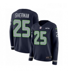 Womens Nike Seattle Seahawks 25 Richard Sherman Limited Navy Blue Therma Long Sleeve NFL Jersey Womens Nike Seattle Seahawks 25 Richard Sherman Limited Navy Blue Therma Long Sleeve NFL Jersey