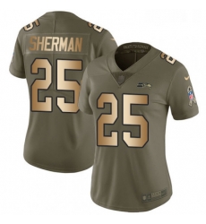 Womens Nike Seattle Seahawks 25 Richard Sherman Limited OliveGold 2017 Salute to Service NFL Jersey Womens Nike Seattle Seahawks 25 Richard Sherman Limited OliveGold 2017 Salute to Service NFL Jersey
