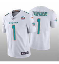 Men Miami Dolphins 1 Tua Tagovailoa 2022 White With With 50th Perfect Season Patch Limited Stitched Jersey Men Miami Dolphins 1 Tua Tagovailoa 2022 White With With 50th Perfect Season Patch Limited Stitched Jersey