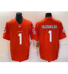 Men Miami Dolphins 1 Tua Tagovailoa Orange 2023 F U S E Vapor Limited Stitched Football Jersey Men Miami Dolphins 1 Tua Tagovailoa Orange 2023 F U S E Vapor Limited Stitched Football Jersey
