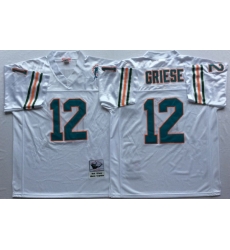 Men Miami Dolphins 12 Bob Griese White M&N Throwback Jersey Men Miami Dolphins 12 Bob Griese White M&N Throwback Jersey