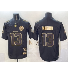 Men Miami Dolphins 13 Dan Marino Black Gold F U S E With Patch Limited Stitched Football Jersey Men Miami Dolphins 13 Dan Marino Black Gold F U S E With Patch Limited Stitched Football Jersey