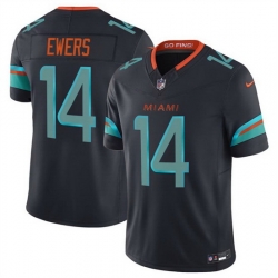 Men Miami Dolphins 14 Quinn Ewers Black 2025 F U S E Rivalries Vapor Limited Stitched Football Jersey