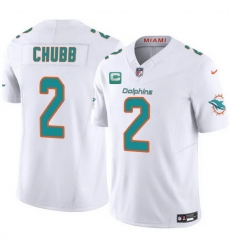 Men Miami Dolphins 2 Bradley Chubb White 2025 F U S E  With 1 Star C Patch Vapor Limited Stitched Football Jersey