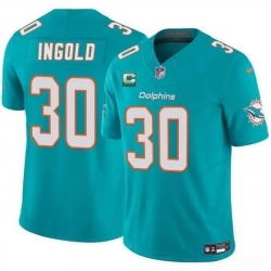 Men Miami Dolphins 30 Alec Ingold Aqua 2025 F U S E  With 3 Star C Patch Vapor Limited Stitched Football Jersey