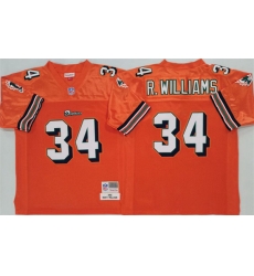 Men Miami Dolphins 34 Ricky Williams Orange Throwback Stitched Football Jersey Men Miami Dolphins 34 Ricky Williams Orange Throwback Stitched Football Jersey