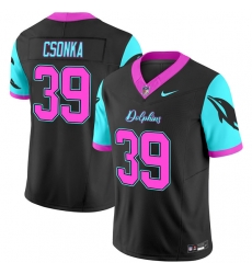 Men Miami Dolphins 39 Larry Csonka Black F U S E Miami Vice Vapor Limited Stitched Football Jersey Men Miami Dolphins 39 Larry Csonka Black F U S E Miami Vice Vapor Limited Stitched Football Jersey