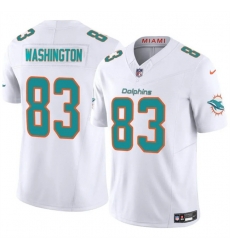 Men Miami Dolphins 83 Malik Washington White 2024 F U S E Vapor Limited Stitched Football Jersey Men Miami Dolphins 83 Malik Washington White 2024 F U S E Vapor Limited Stitched Football Jersey