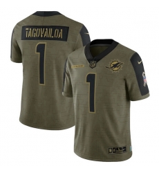 Men's Miami Dolphins Tua Tagovailoa Nike Olive 2021 Salute To Service Limited Player Jersey Men's Miami Dolphins Tua Tagovailoa Nike Olive 2021 Salute To Service Limited Player Jersey