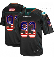 Mens Nike Miami Dolphins 93 Ndamukong Suh Elite Black USA Flag Fashion NFL Jersey Mens Nike Miami Dolphins 93 Ndamukong Suh Elite Black USA Flag Fashion NFL Jersey