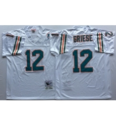 Mitchell And Ness Dolphins #12 bob griese white Throwback Stitched NFL Jersey Mitchell And Ness Dolphins #12 bob griese white Throwback Stitched NFL Jersey