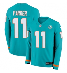 Nike Dolphins 11 DeVante Parker Aqua Green Team Color Men s Stitched NFL Limited Therma Long Sleeve Jersey Nike Dolphins 11 DeVante Parker Aqua Green Team Color Men s Stitched NFL Limited Therma Long Sleeve Jersey