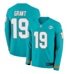 Nike Dolphins 19 Jakeem Grant Aqua Green Team Color Men s Stitched NFL Limited Therma Long Sleeve Jersey Nike Dolphins 19 Jakeem Grant Aqua Green Team Color Men s Stitched NFL Limited Therma Long Sleeve Jersey