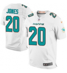 Nike Dolphins #20 Reshad Jones White Mens Stitched NFL New Elite Jersey Nike Dolphins #20 Reshad Jones White Mens Stitched NFL New Elite Jersey