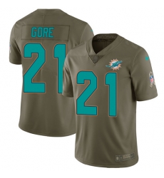 Nike Dolphins #21 Frank Gore Olive Mens Stitched NFL Limited 2017 Salute To Service Jersey Nike Dolphins #21 Frank Gore Olive Mens Stitched NFL Limited 2017 Salute To Service Jersey