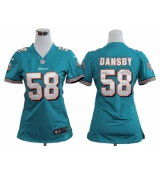 Nike Women Miami Dolphins #58 Karlos Dansby Green jersey Nike Women Miami Dolphins #58 Karlos Dansby Green jersey