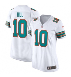 Women Miami Dolphins 10 Tyreek Hill White Thrwoback Vapor Untouchable Stitched Jersey Women Miami Dolphins 10 Tyreek Hill White Thrwoback Vapor Untouchable Stitched Jersey