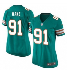 Women New Miami Dolphins #91 Cameron Wake Aqua Green Alternate Stitched NFL Elite Jersey Women New Miami Dolphins #91 Cameron Wake Aqua Green Alternate Stitched NFL Elite Jersey