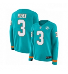 Womens Miami Dolphins 3 Josh Rosen Limited Aqua Therma Long Sleeve Football Jersey Womens Miami Dolphins 3 Josh Rosen Limited Aqua Therma Long Sleeve Football Jersey
