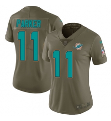 Womens Nike Dolphins #11 DeVante Parker Olive Stitched NFL Limited 2017 Salute to Service Jersey Womens Nike Dolphins #11 DeVante Parker Olive Stitched NFL Limited 2017 Salute to Service Jersey