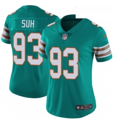 Womens Nike Miami Dolphins 93 Ndamukong Suh Aqua Green Alternate Vapor Untouchable Limited Player NFL Jersey Womens Nike Miami Dolphins 93 Ndamukong Suh Aqua Green Alternate Vapor Untouchable Limited Player NFL Jersey