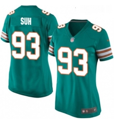 Womens Nike Miami Dolphins 93 Ndamukong Suh Game Aqua Green Alternate NFL Jersey Womens Nike Miami Dolphins 93 Ndamukong Suh Game Aqua Green Alternate NFL Jersey