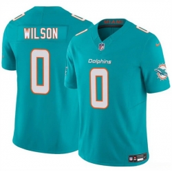 Youth Miami Dolphins 0 Zach Wilson Aqua 2025 F U S E  Vapor Limited Stitched Football Jersey