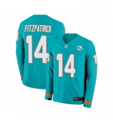 Youth Miami Dolphins 14 Ryan Fitzpatrick Limited Aqua Therma Long Sleeve Football Jersey Youth Miami Dolphins 14 Ryan Fitzpatrick Limited Aqua Therma Long Sleeve Football Jersey