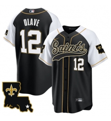 Men New Orleans Saints 12 Chris Olave Black White 1987 Legacy Cool Base Stitched Baseball Jersey Men New Orleans Saints 12 Chris Olave Black White 1987 Legacy Cool Base Stitched Baseball Jersey
