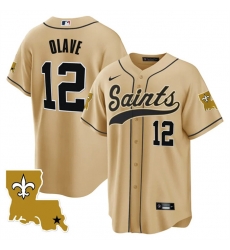 Men New Orleans Saints 12 Chris Olave Gold 1987 Legacy Cool Base Stitched Baseball Jersey Men New Orleans Saints 12 Chris Olave Gold 1987 Legacy Cool Base Stitched Baseball Jersey