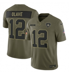 Men New Orleans Saints 12 Chris Olave Olive 2025 Salute to Service Limited Stitched Football Jersey