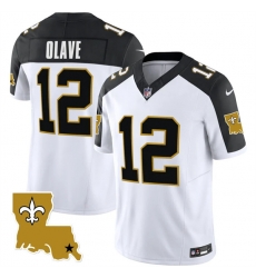 Men New Orleans Saints 12 Chris Olave White Black 2023 F U S E 1987 Legacy Vapor Stitched Jerseys Men New Orleans Saints 12 Chris Olave White Black 2023 F U S E 1987 Legacy Vapor Stitched Jerseys