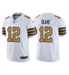 Men New Orleans Saints 12 Chris Olave White Vapor Limited Stitched Jersey Men New Orleans Saints 12 Chris Olave White Vapor Limited Stitched Jersey