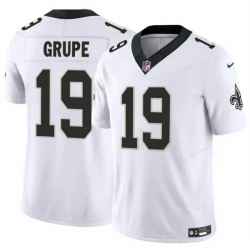 Men New Orleans Saints 19 Blake Grupe White 2025 F U S E Vapor Limited Stitched Football Jersey