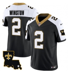 Men New Orleans Saints 2 Jameis Winston Black White 2023 F U S E 1987 Legacy Vapor Stitched Jersey Men New Orleans Saints 2 Jameis Winston Black White 2023 F U S E 1987 Legacy Vapor Stitched Jersey