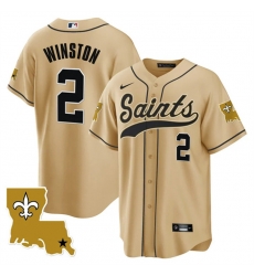 Men New Orleans Saints 2 Jameis Winston Gold 1987 Legacy Cool Base Stitched Baseball Jersey Men New Orleans Saints 2 Jameis Winston Gold 1987 Legacy Cool Base Stitched Baseball Jersey