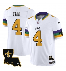 Men New Orleans Saints 4 Derek Carr White 2024 F U S E Vapor Limited Stitched Jersey Men New Orleans Saints 4 Derek Carr White 2024 F U S E Vapor Limited Stitched Jersey