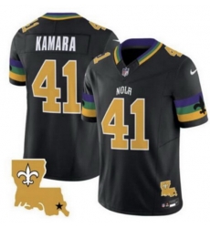 Men New Orleans Saints 41 Alvin Kamara Black 2024 F U S E Vapor Limited Stitched Jersey Men New Orleans Saints 41 Alvin Kamara Black 2024 F U S E Vapor Limited Stitched Jersey