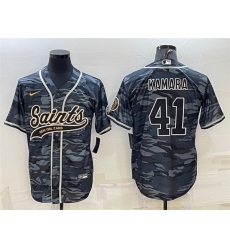 Men New Orleans Saints 41 Alvin Kamara Grey Camo With Patch Cool Base Stitched Baseball Jerse Men New Orleans Saints 41 Alvin Kamara Grey Camo With Patch Cool Base Stitched Baseball Jerse
