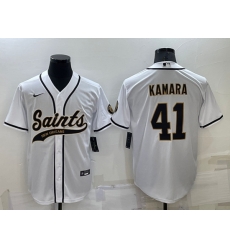 Men New Orleans Saints 41 Alvin Kamara White Stitched MLB Cool Base Nike Baseball Jersey Men New Orleans Saints 41 Alvin Kamara White Stitched MLB Cool Base Nike Baseball Jersey