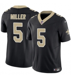Men New Orleans Saints 5 Kendre Miller Black 2025 F U S E Vapor Limited Stitched Football Jersey