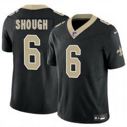 Men New Orleans Saints 6 Tyler Shough Black 2025 Draft F U S E Vapor Limited Stitched Football Jersey