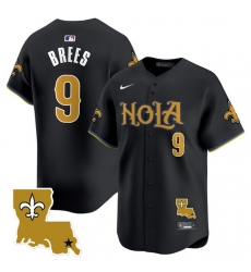 Men New Orleans Saints 9 Drew Brees Black Cool Base Stitched Baseball Jersey Men New Orleans Saints 9 Drew Brees Black Cool Base Stitched Baseball Jersey
