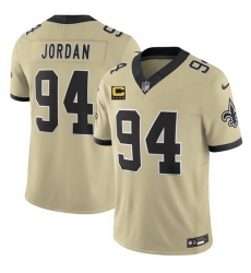 Men New Orleans Saints 94 Cam Jordan Gold 2025 F U S E  With 4 Star C Patch Alternate Vapor Limited Stitched Football Jersey