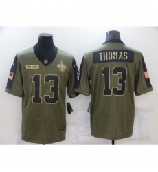 Men's New Orleans Saints #13 Michael Thomas Nike Olive 2021 Salute To Service Limited Player Jersey Men's New Orleans Saints #13 Michael Thomas Nike Olive 2021 Salute To Service Limited Player Jersey