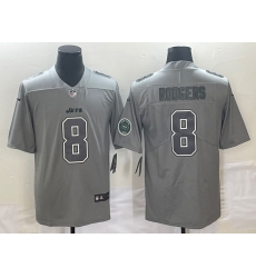 Men's New York Jets #8 Aaron Rodgers LOGO Grey Atmosphere Fashion 2022 Vapor Untouchable Stitched Limited Jersey Men's New York Jets #8 Aaron Rodgers LOGO Grey Atmosphere Fashion 2022 Vapor Untouchable Stitched Limited Jersey