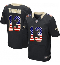 Mens Nike New Orleans Saints 13 Michael Thomas Elite Black Home USA Flag Fashion NFL Jersey Mens Nike New Orleans Saints 13 Michael Thomas Elite Black Home USA Flag Fashion NFL Jersey