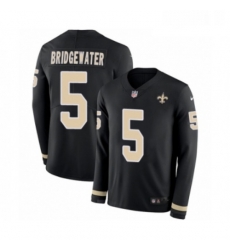 Mens Nike New Orleans Saints 5 Teddy Bridgewater Limited Black Therma Long Sleeve NFL Jersey Mens Nike New Orleans Saints 5 Teddy Bridgewater Limited Black Therma Long Sleeve NFL Jersey