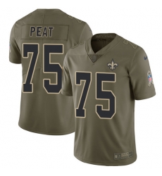 Nike Saints #75 Andrus Peat Olive Mens Stitched NFL Limited 2017 Salute To Service Jersey Nike Saints #75 Andrus Peat Olive Mens Stitched NFL Limited 2017 Salute To Service Jersey